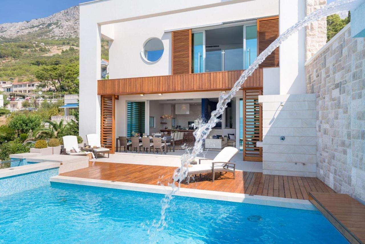 Luxury Seafront Villa Brela Pride With Private Heated Pool At The Beach In Brela - Baska Voda Exteriör bild