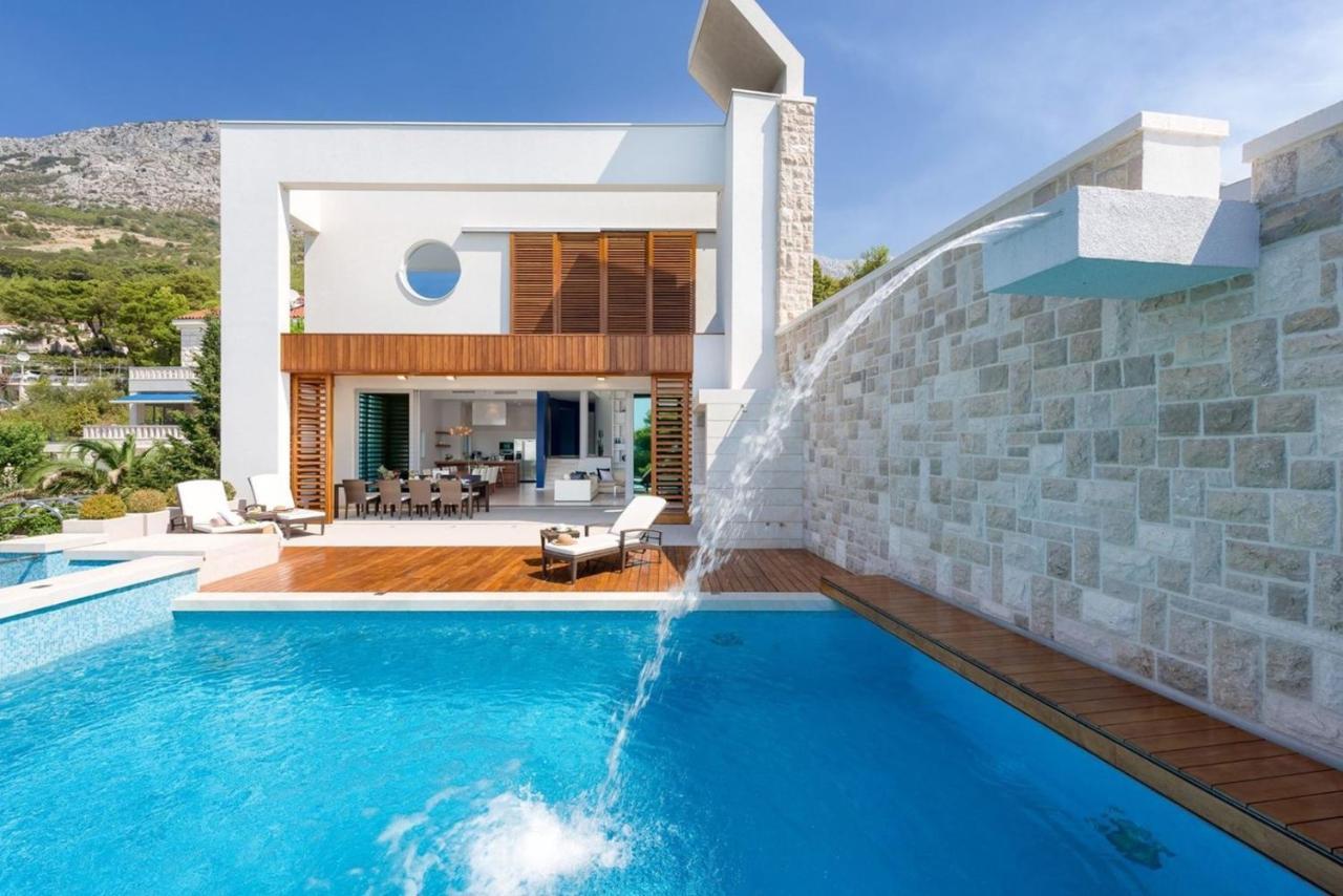 Luxury Seafront Villa Brela Pride With Private Heated Pool At The Beach In Brela - Baska Voda Exteriör bild